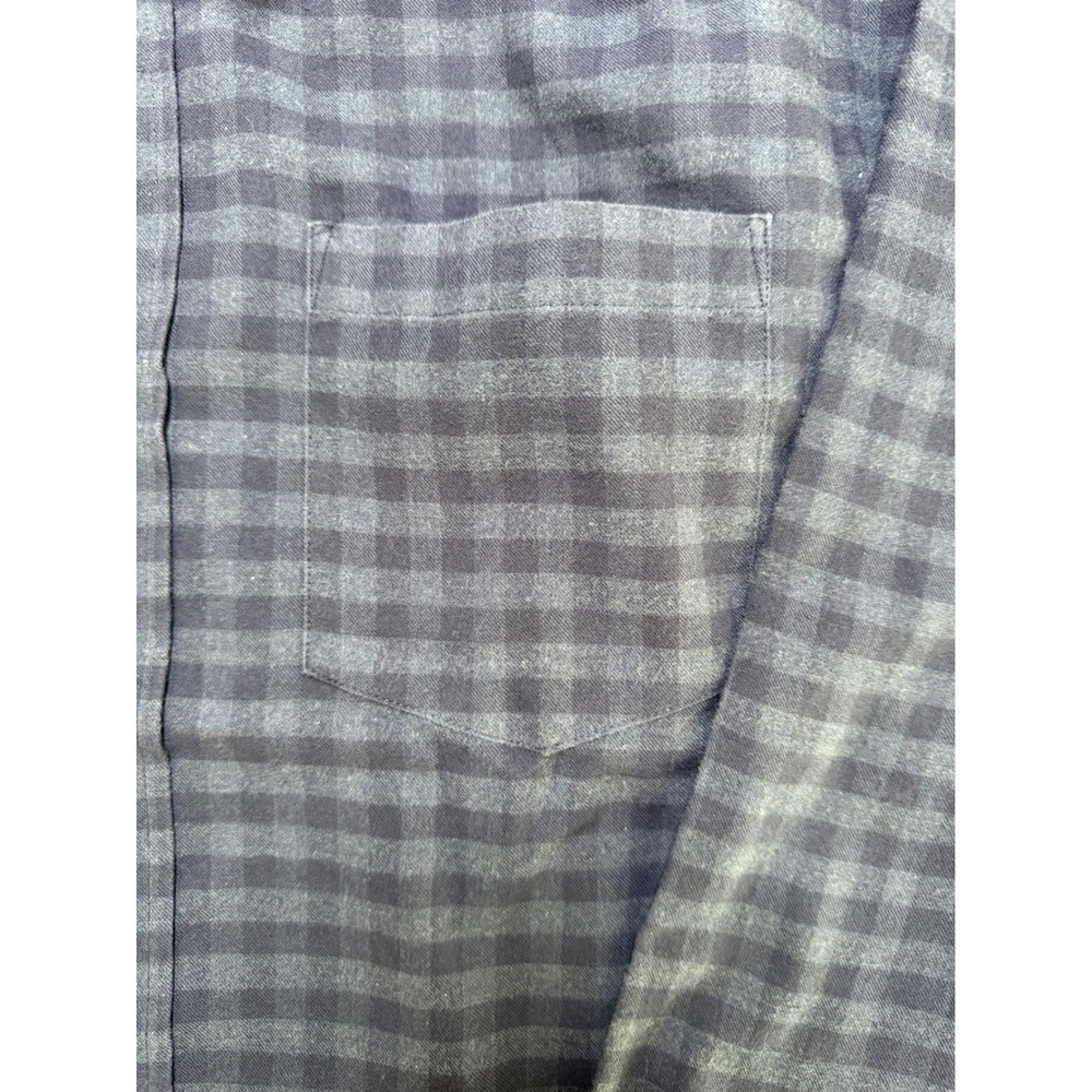 Flint and Tinder Mens XL Gingham Check Button Down Shirt Navy Blue F-210017 - Picture 8 of 15